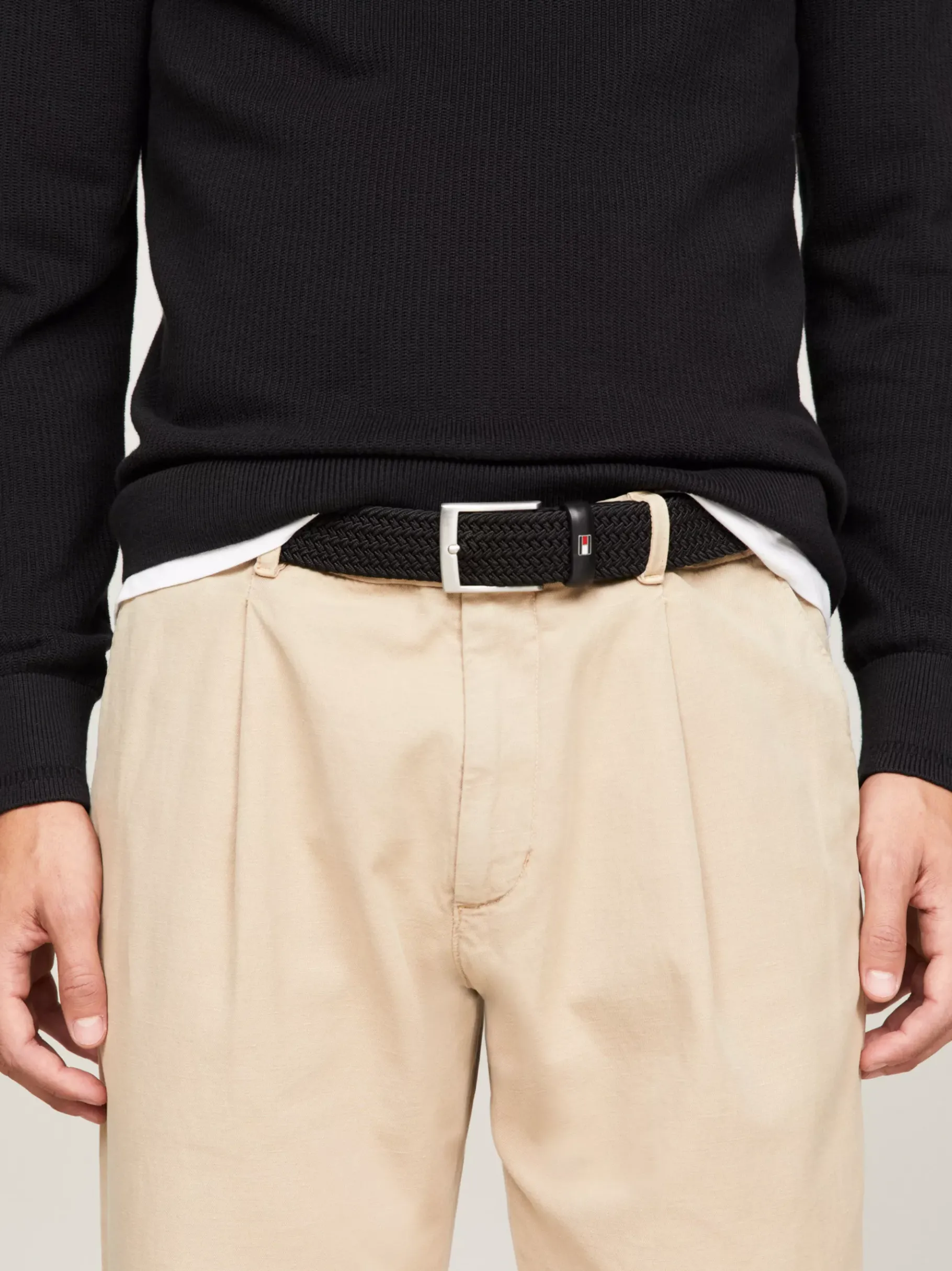Tommy Hilfiger Adan Gürtel aus geflochtenem Stretch-Gurtband BLACK Best