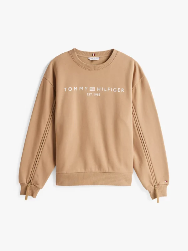 Tommy Hilfiger Adaptive Logo-Sweatshirt SAFARI CANVAS Sale