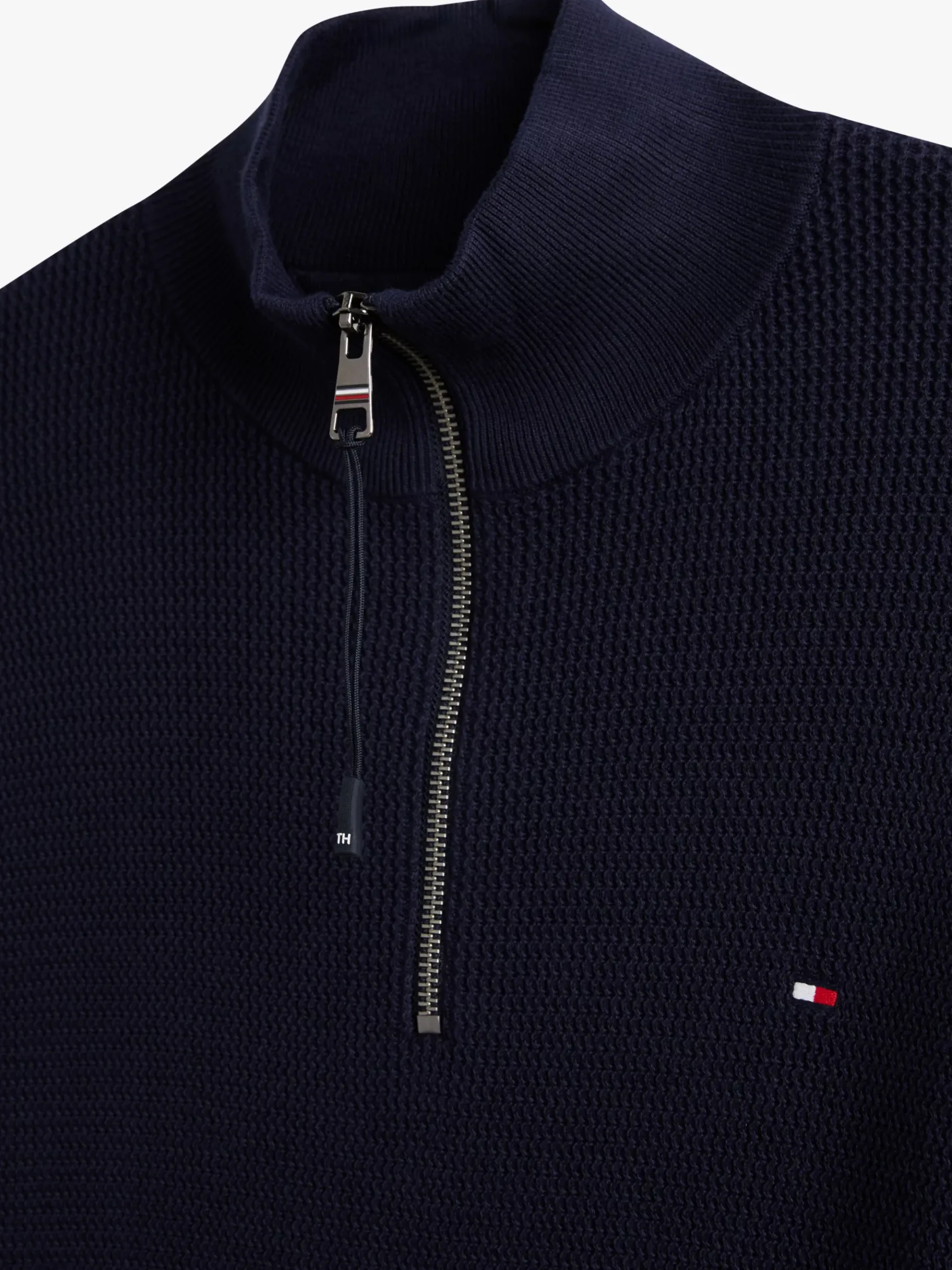 Tommy Hilfiger Adaptive Pullover mit Reißverschluss und Flag DESERT SKY Best Sale