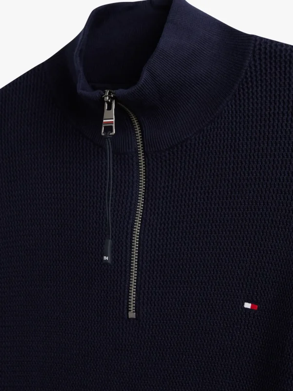 Tommy Hilfiger Adaptive Pullover mit Reißverschluss und Flag DESERT SKY Best Sale