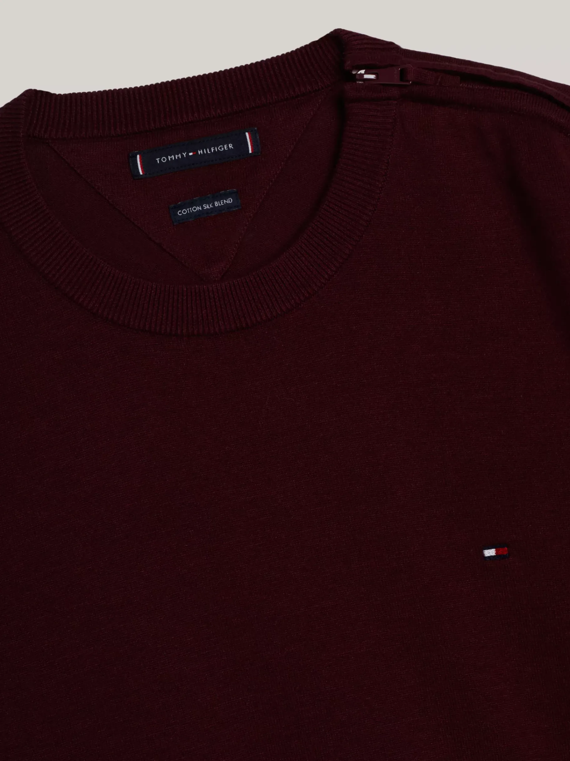 Tommy Hilfiger Adaptive Pullover mit Seide DEEP ROUGE Cheap