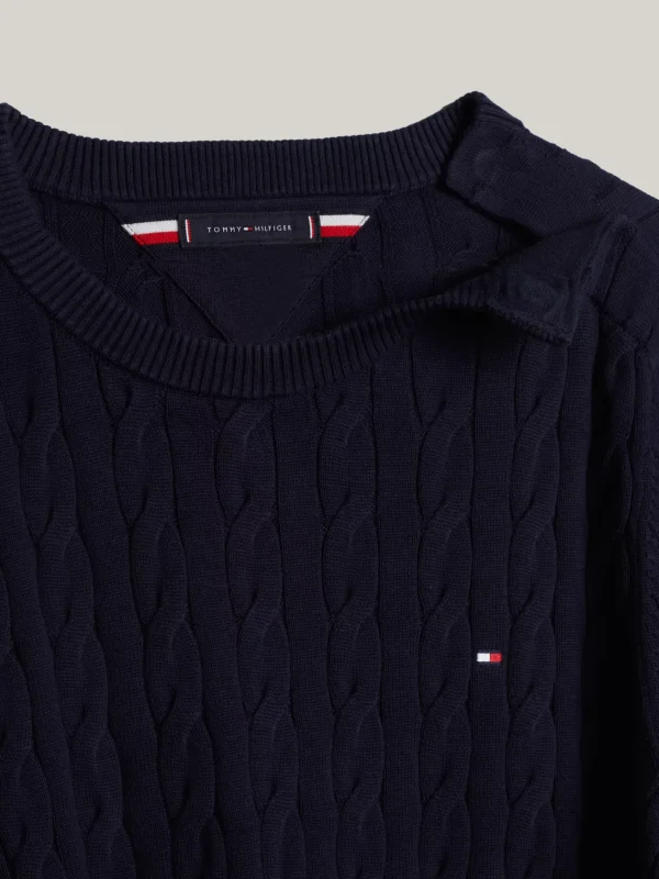 Tommy Hilfiger Adaptive Zopfstrick-Rundhalspullover DESERT SKY New