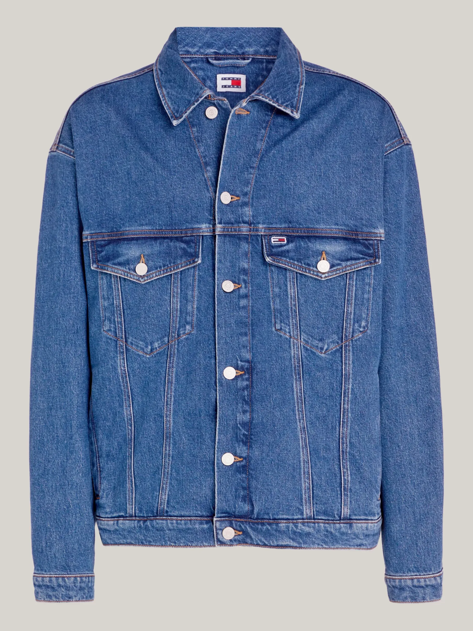 Tommy Hilfiger Aiden Archive Oversized Fit Trucker-Jeansjacke DENIM MEDIUM Sale