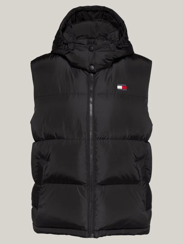 Tommy Hilfiger Alaska Puffer-Daunenweste mit Kapuze BLACK Store