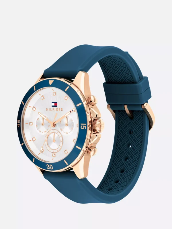 Tommy Hilfiger Armbanduhr aus zweifarbigem Edelstahl BLUE Cheap