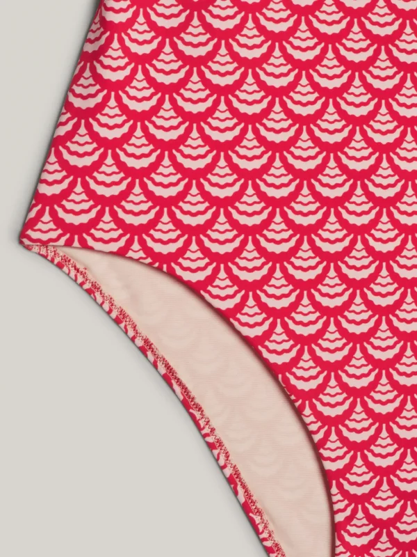 Tommy Hilfiger Badeanzug mit überkreuzten Trägern OVERSIZED GEO WAVE PRIMARY RED Clearance