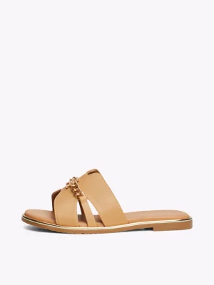 Tommy Hilfiger Badeschuh mit Kette und TH-Monogramm TAUPE Cheap