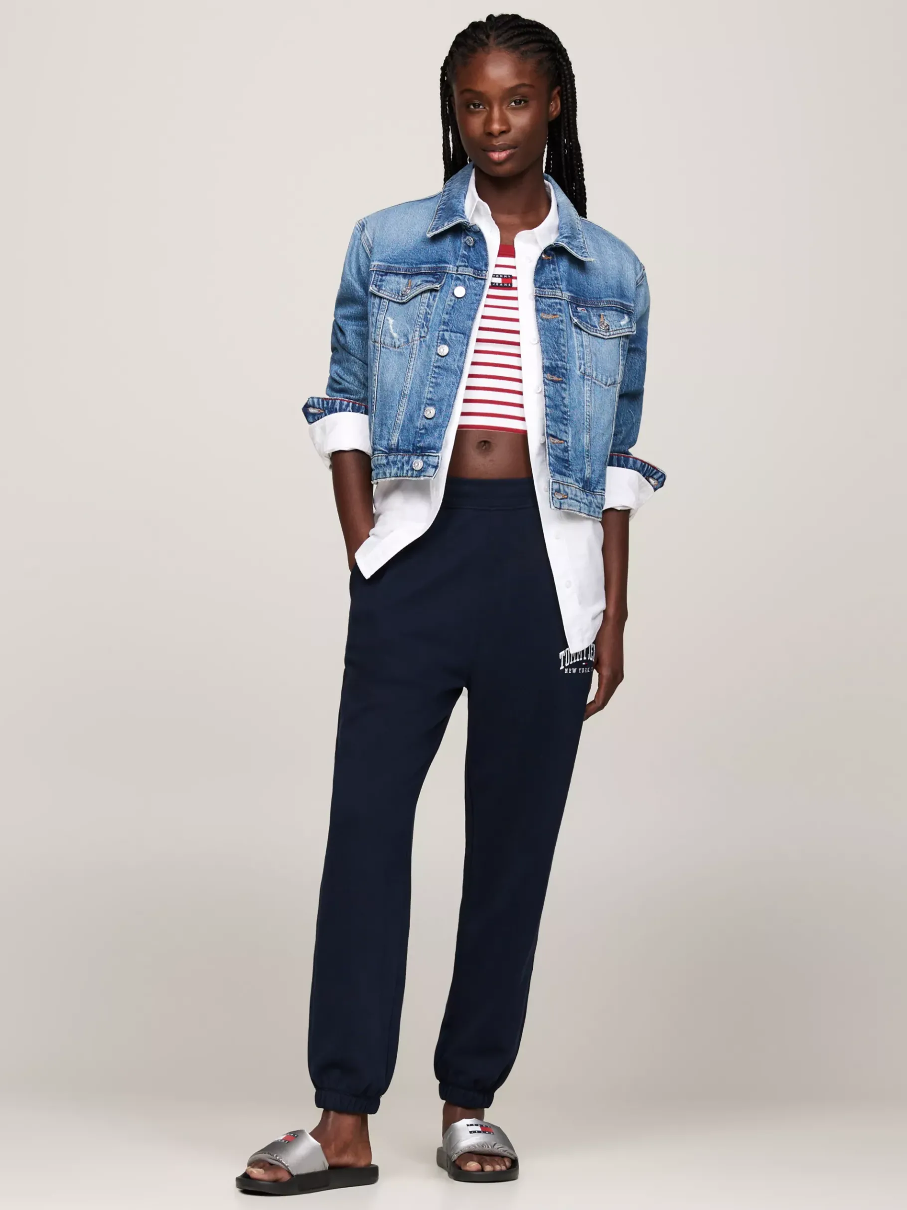 Tommy Hilfiger Badeschuh mit wattiertem Metallic-Riemen SILVER Best Sale