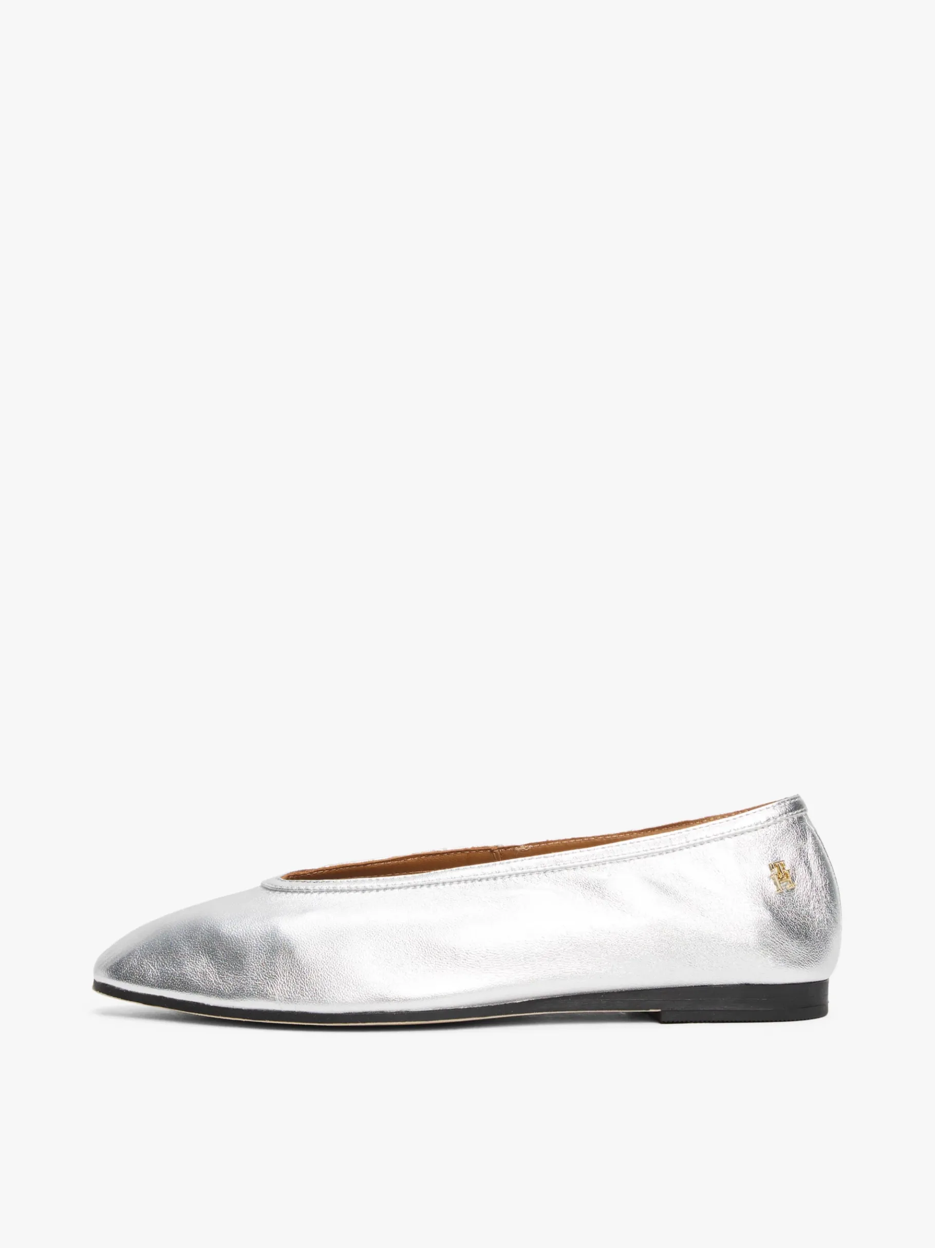 Tommy Hilfiger Ballerina aus Metallic-Leder SILVER Outlet