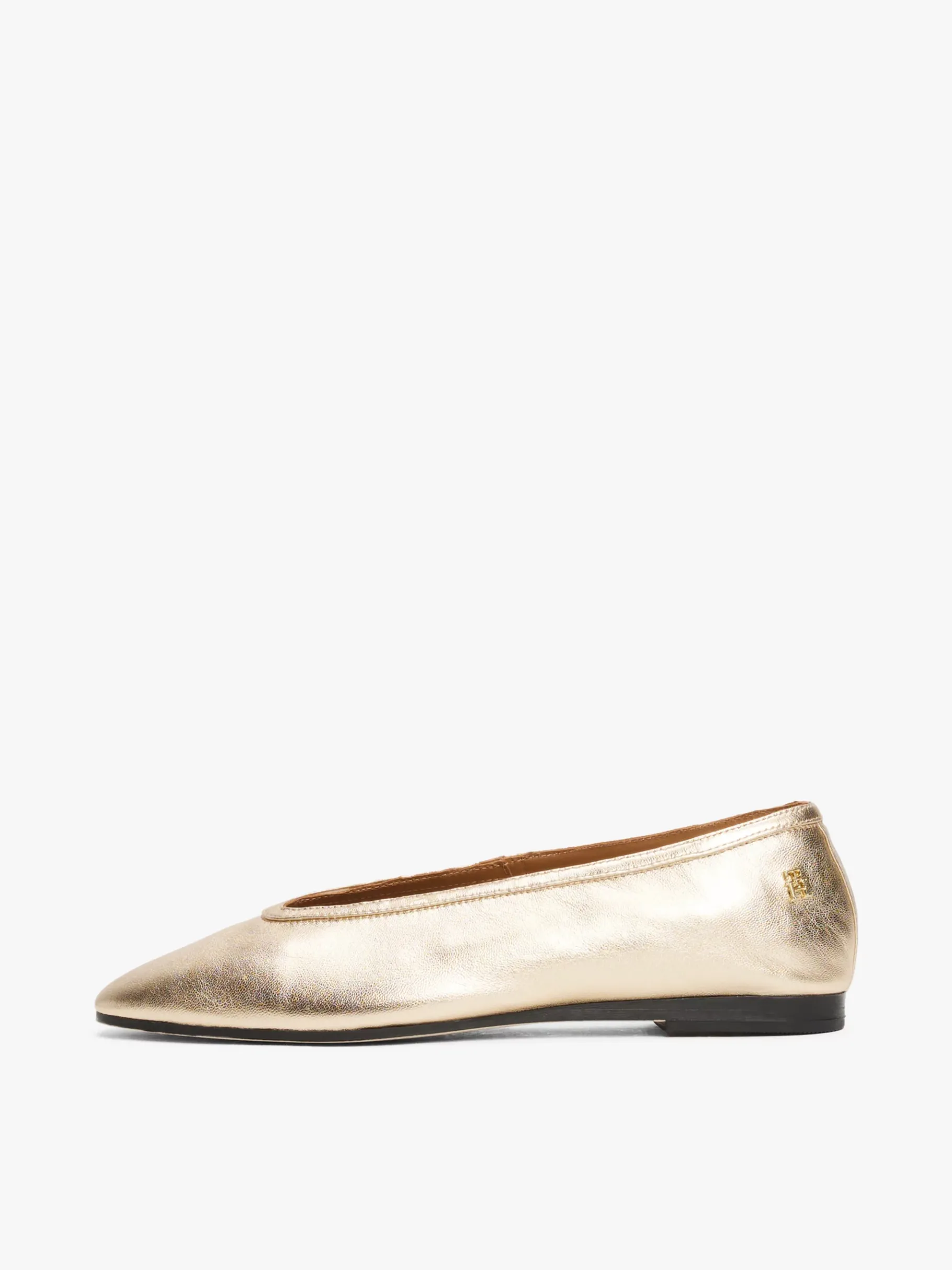 Tommy Hilfiger Ballerina aus Metallic-Leder GOLD Outlet