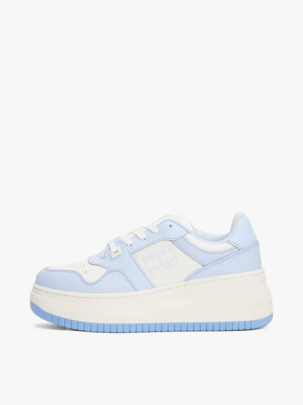 Tommy Hilfiger Basketball-Platform-Sneaker aus Leder SWEET BLUE Best Sale