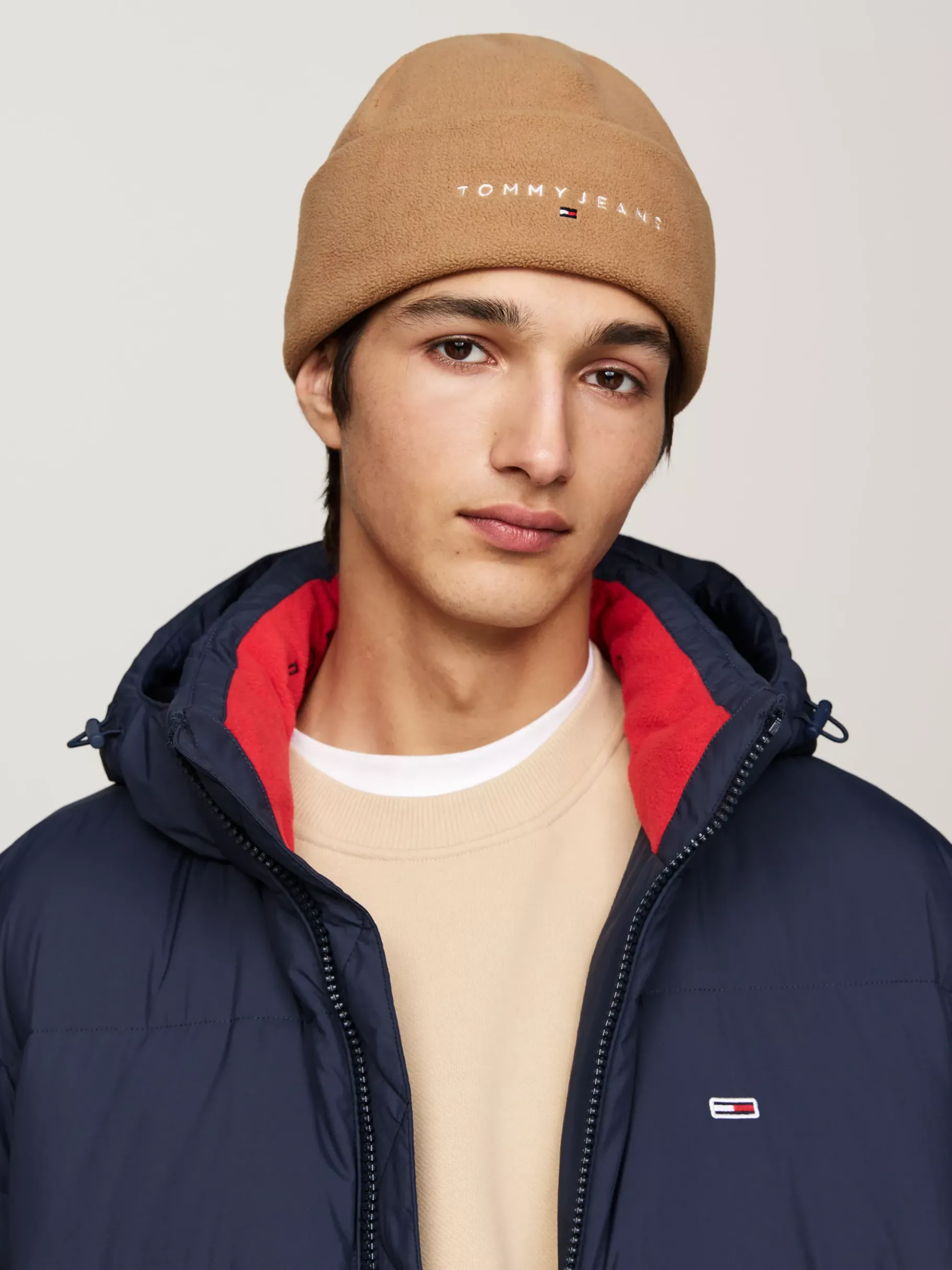 Tommy Hilfiger Beanie aus Fleece mit aufgesticktem Logo BRONZE TWIST Discount