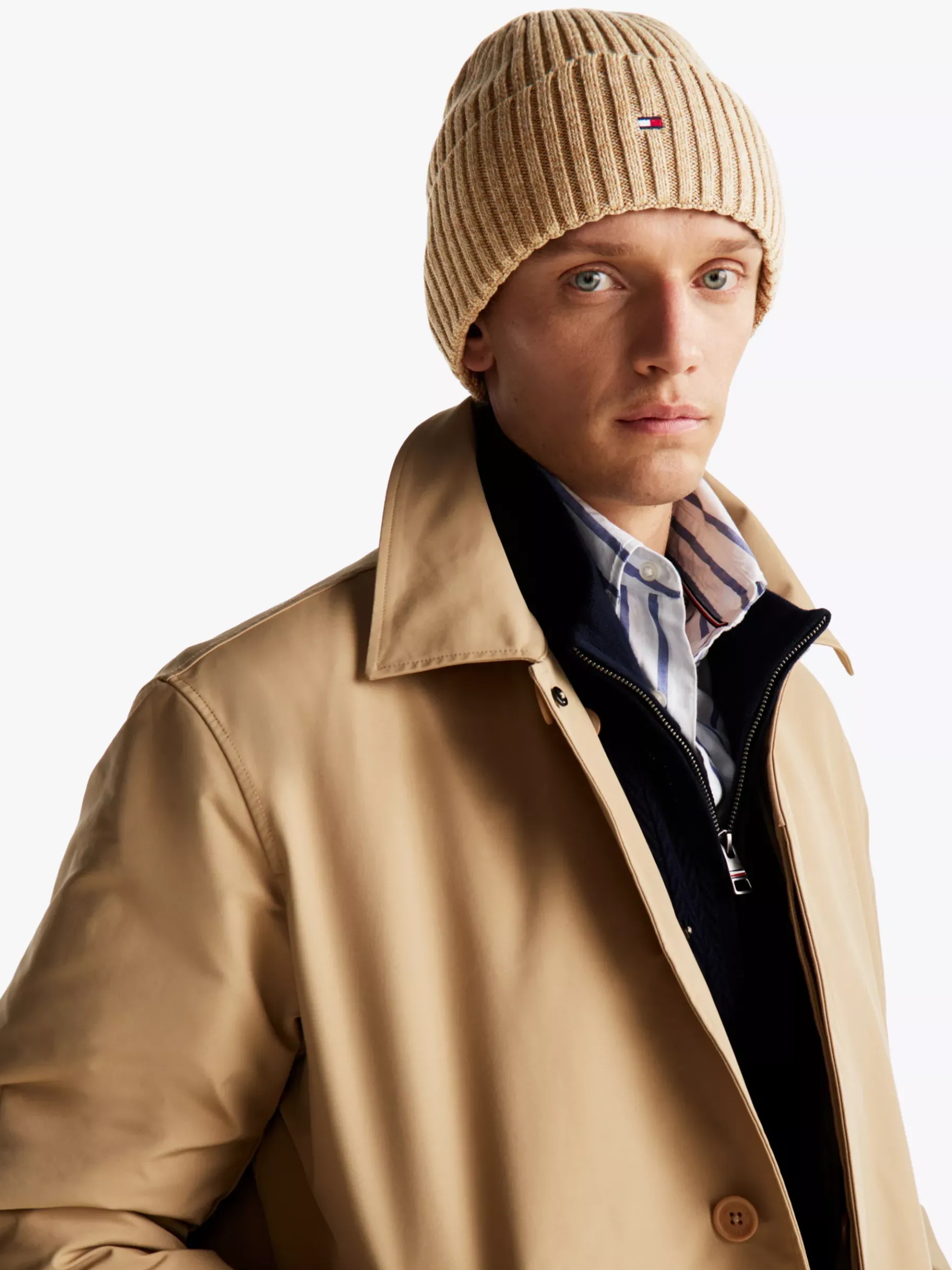 Tommy Hilfiger Beanie mit Kaschmir und Hilfiger-Flag SAFARI CANVAS New