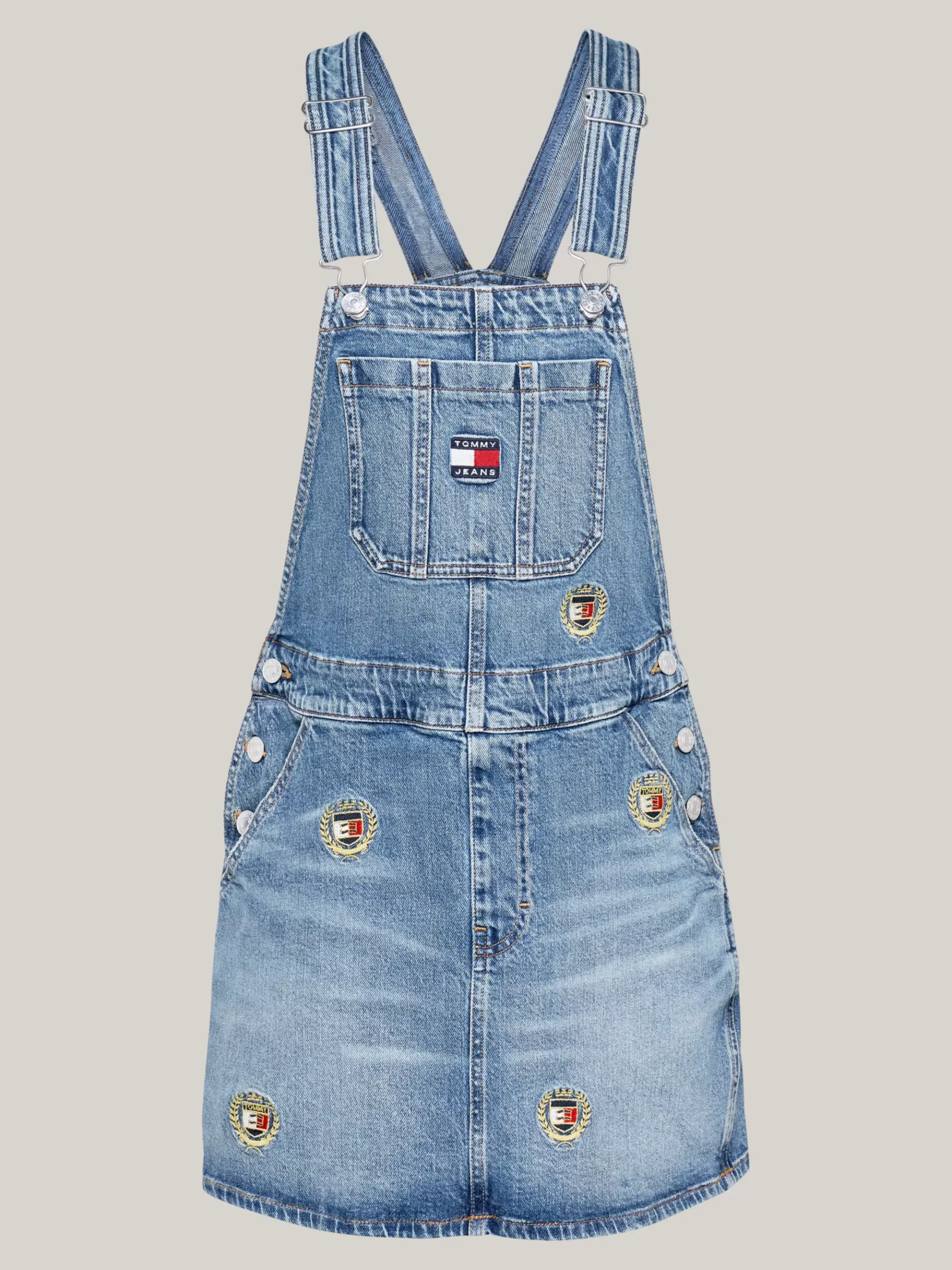 Tommy Hilfiger Besticktes Mini-Latzleid aus Denim DENIM MEDIUM Store