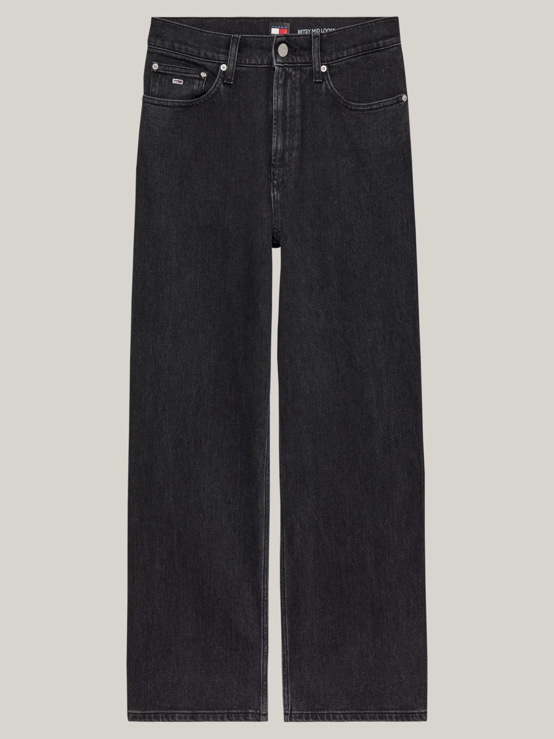 Tommy Hilfiger Betsy Jeans mit weitem Bein und mittelhohem Bund DENIM BLACK Cheap