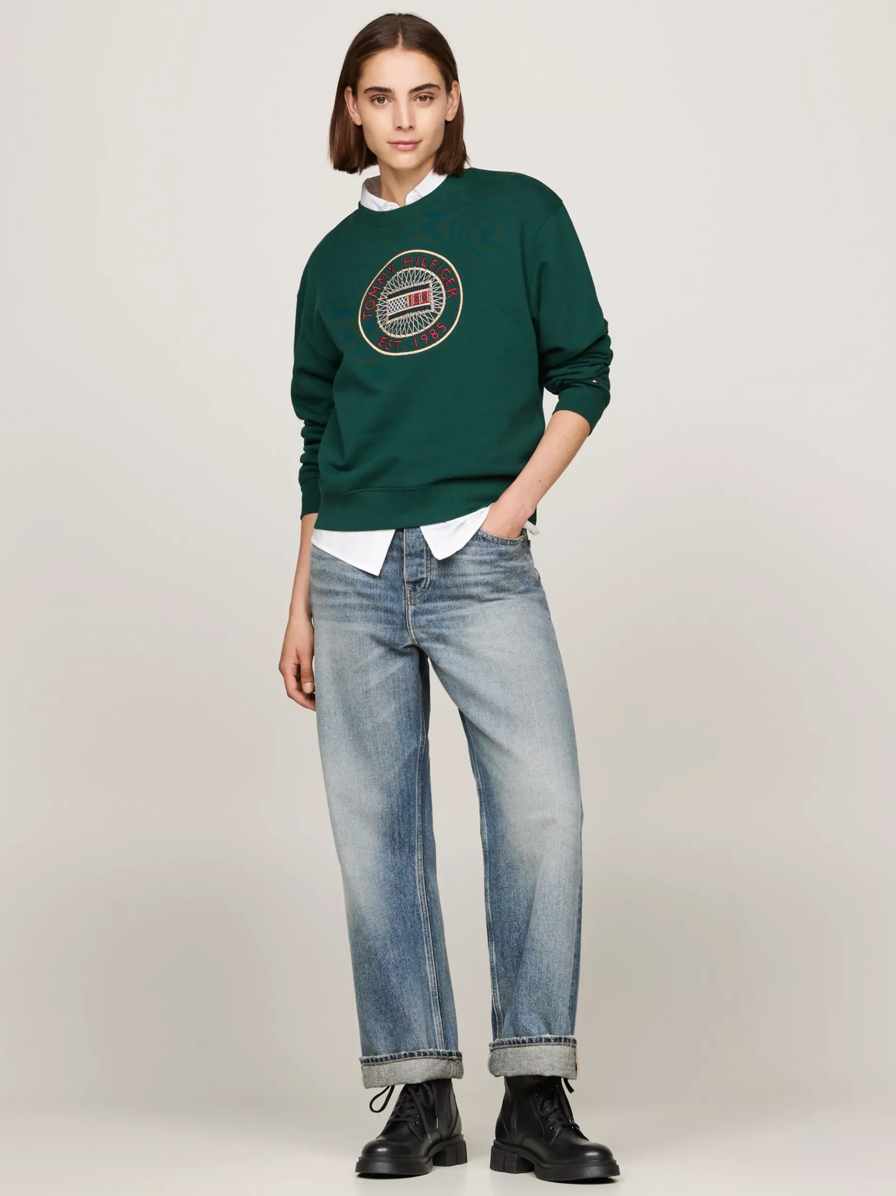 Tommy Hilfiger Biker-Schnürstiefel aus Leder BLACK Shop