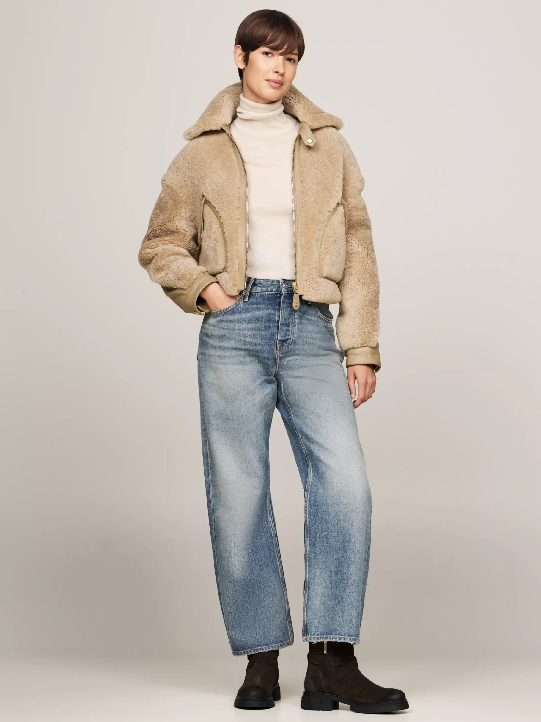 Tommy Hilfiger Biker-Stiefel aus gebürstetem Wildleder DARK COFFEE Hot