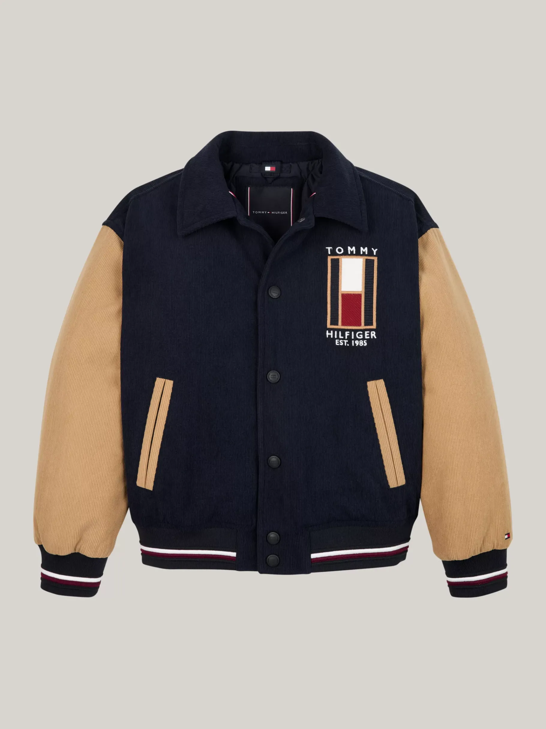 Tommy Hilfiger Bomberjacke aus Cord mit Logo hinten DESERT SKY / CLASSIC KHAKI Shop