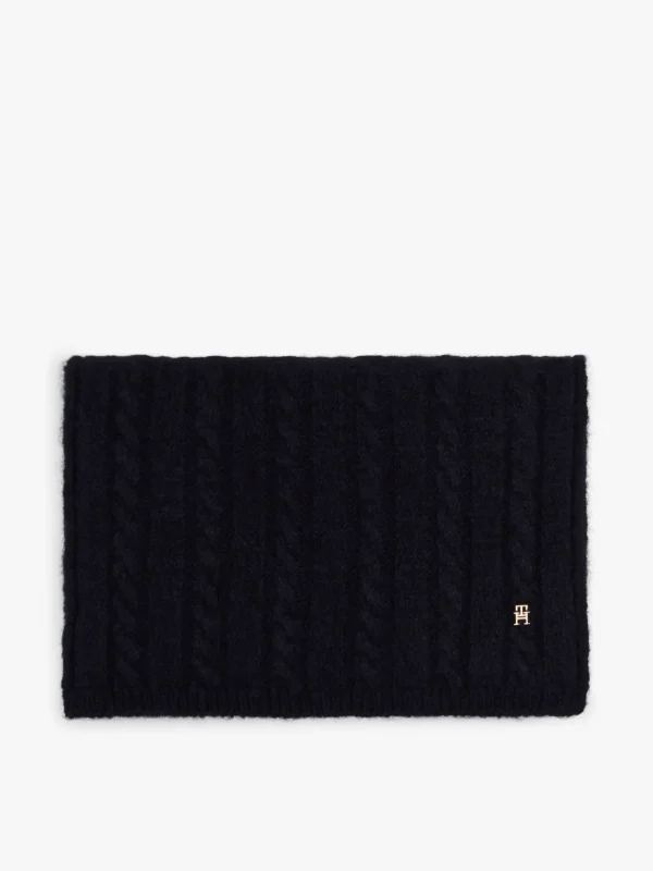 Tommy Hilfiger Bommel-Beanie und Schal im Geschenkset SPACE BLUE New