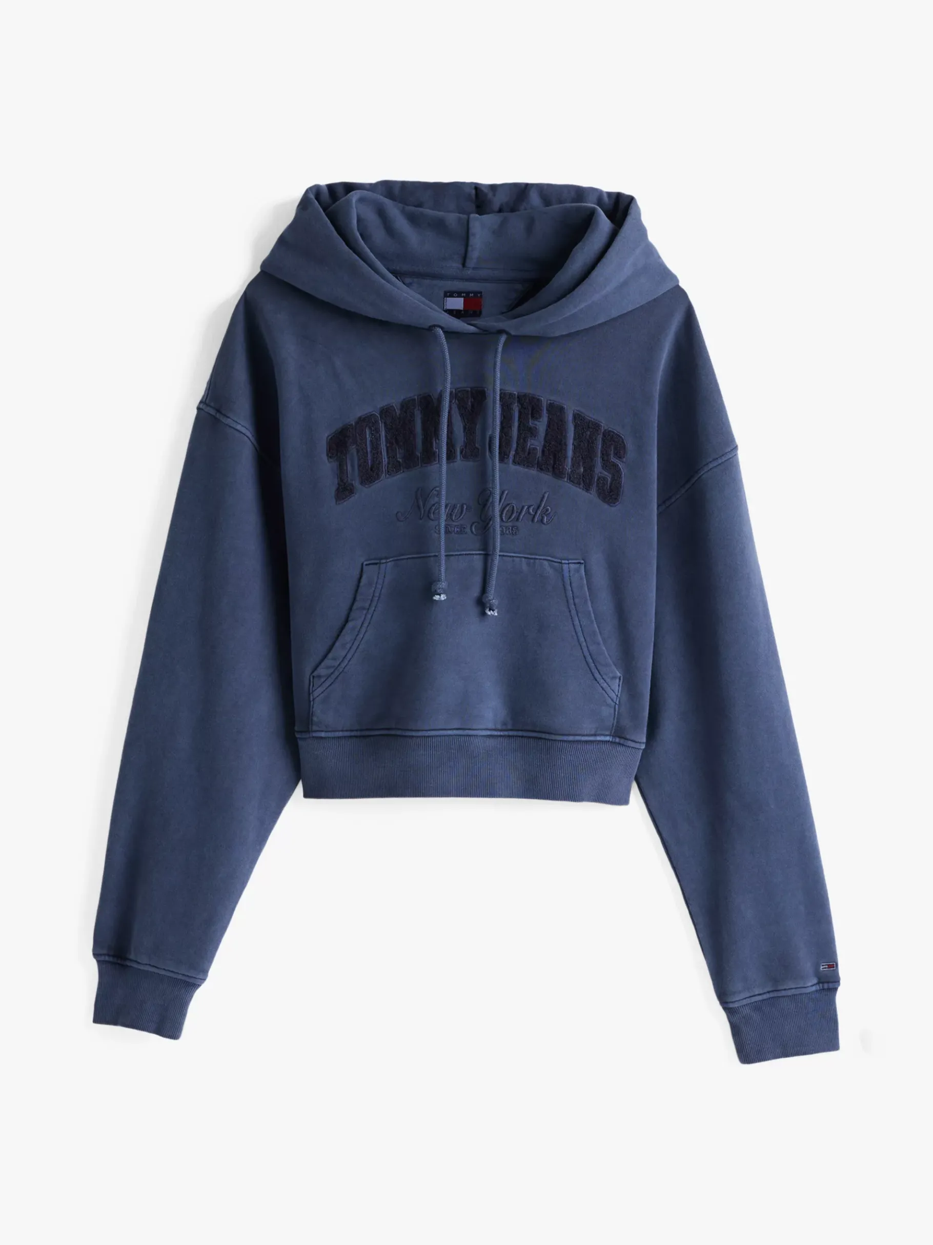 Tommy Hilfiger Boxy Cropped Fit Hoodie in Stückfärbung DARK NIGHT NAVY New