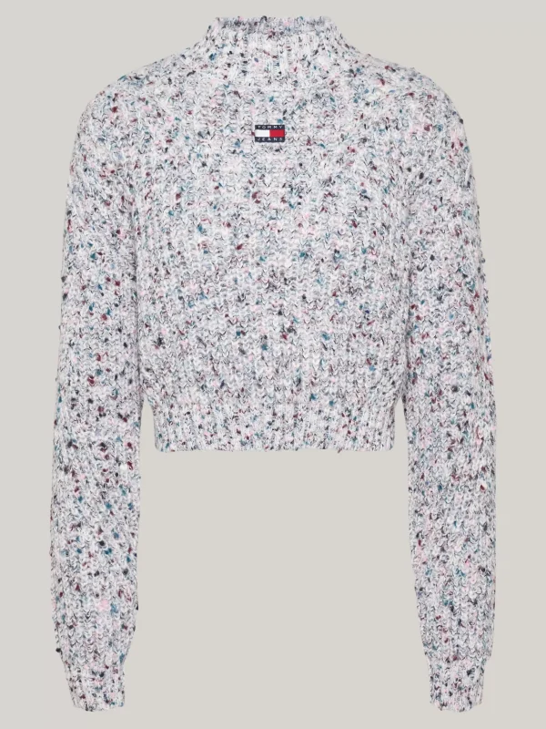 Tommy Hilfiger Boxy Cropped Fit Pullover mit Wolle ANCIENT WHITE Cheap