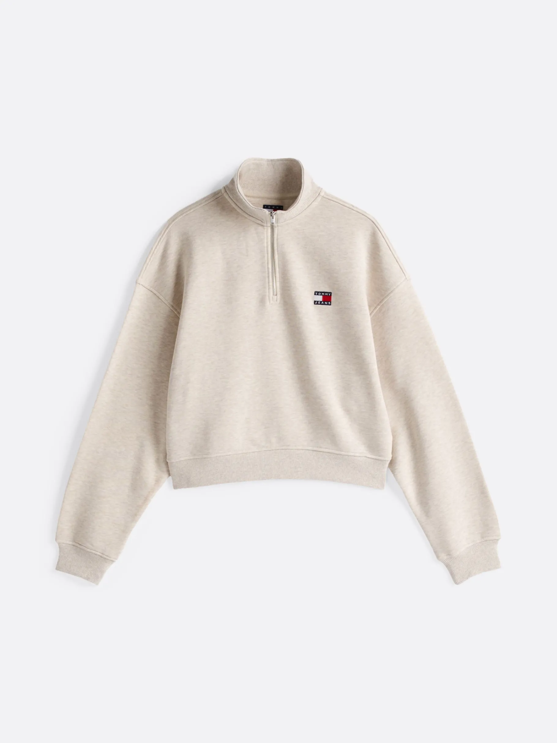 Tommy Hilfiger Boxy Cropped Fit Sweatshirt OAT MARL HTR Best