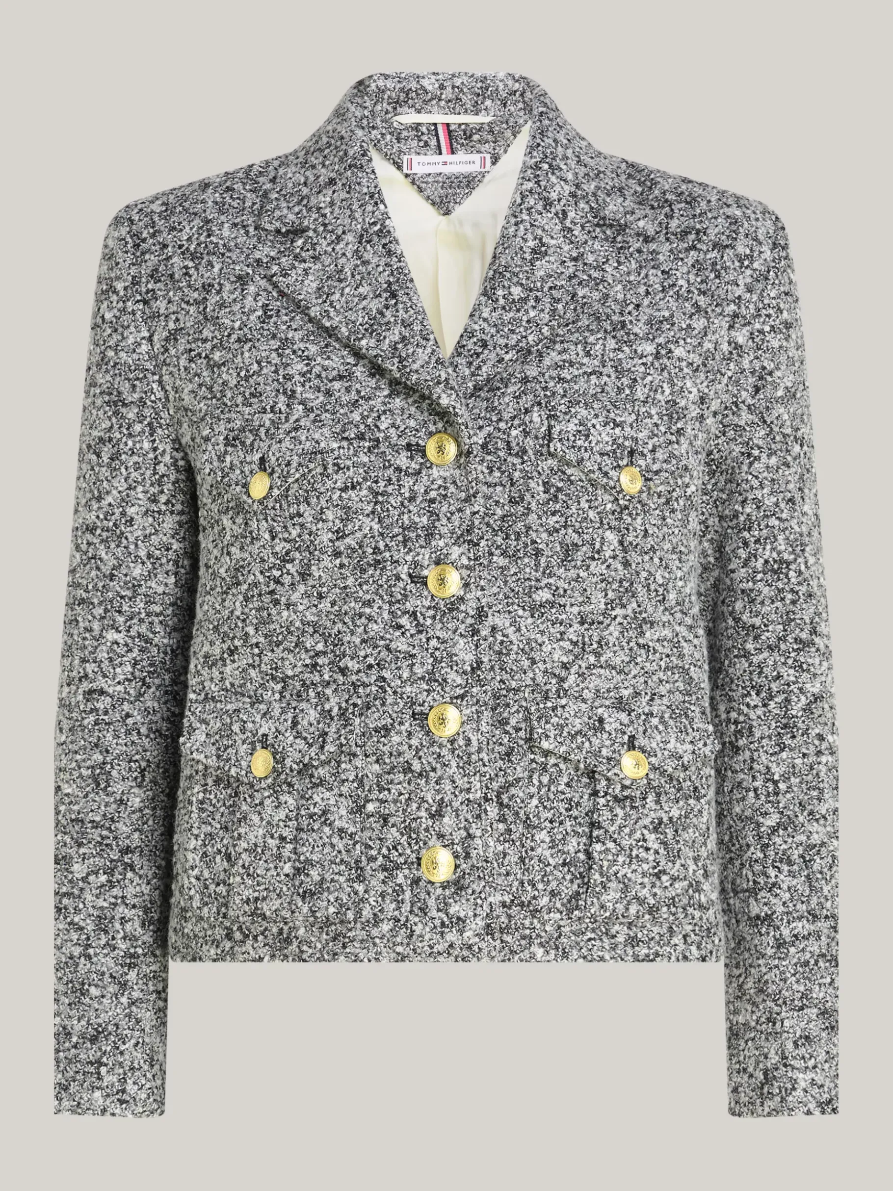 Tommy Hilfiger Boxy Fit Bouclé-Blazer mit Wolle MEDIUM HEATHER GREY Fashion