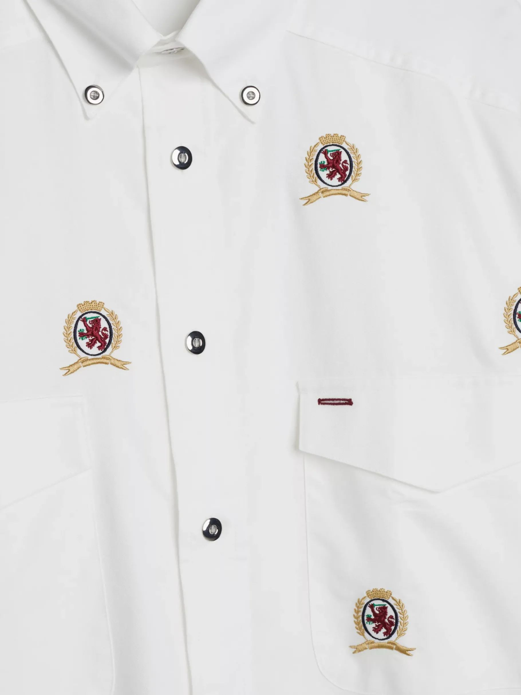 Tommy Hilfiger Boxy Fit Hemd mit Wappen-Stickerei ECRU Best Sale