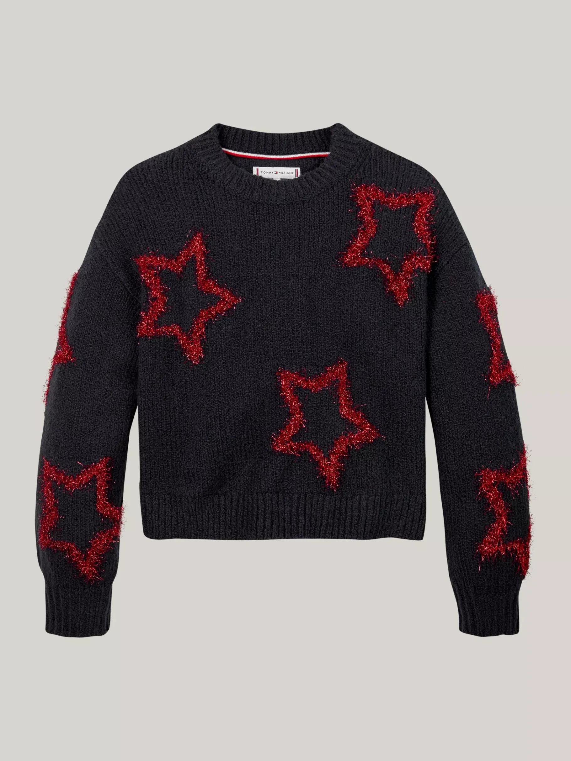 Tommy Hilfiger Boxy Fit Pullover mit Metallic-Sternen DESERT SKY STARS Sale