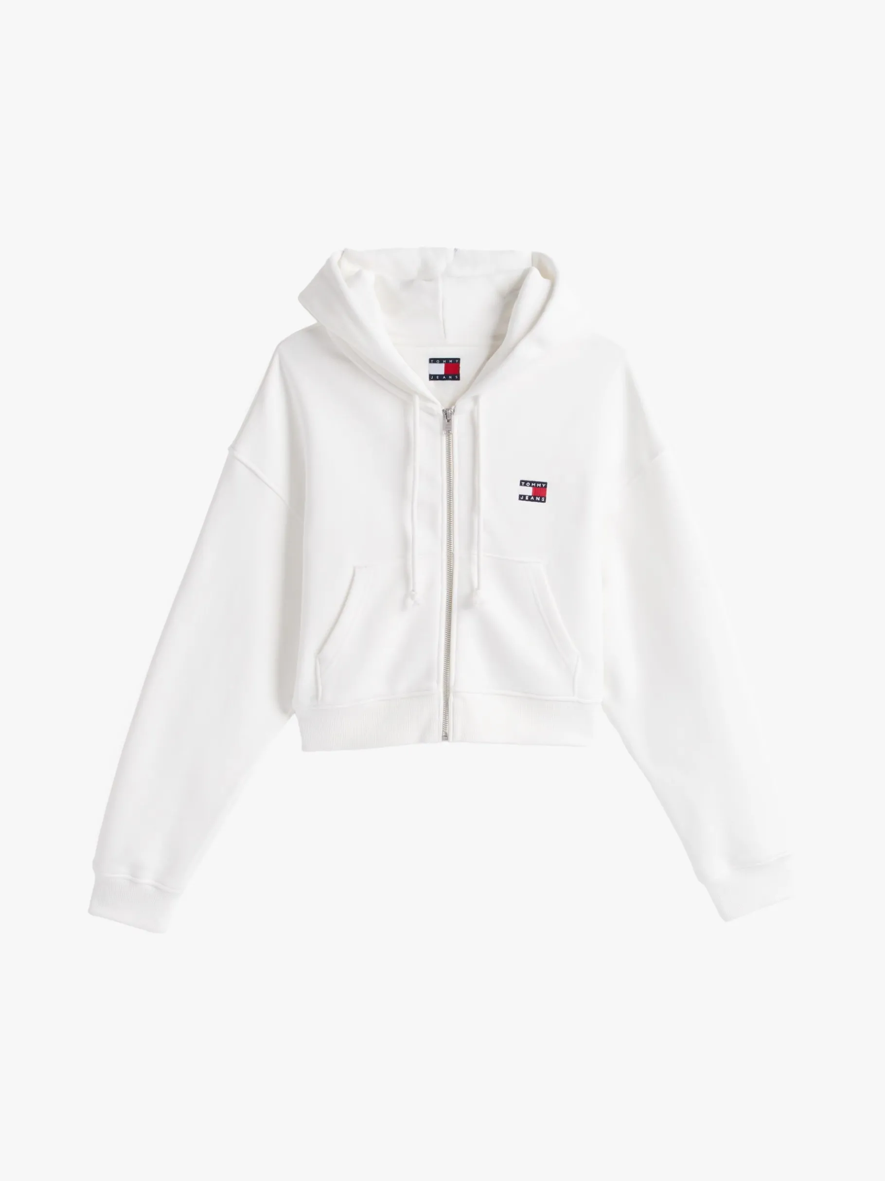 Tommy Hilfiger Boxy Fit Reißverschluss-Hoodie mit Tommy-Badge ECRU Shop