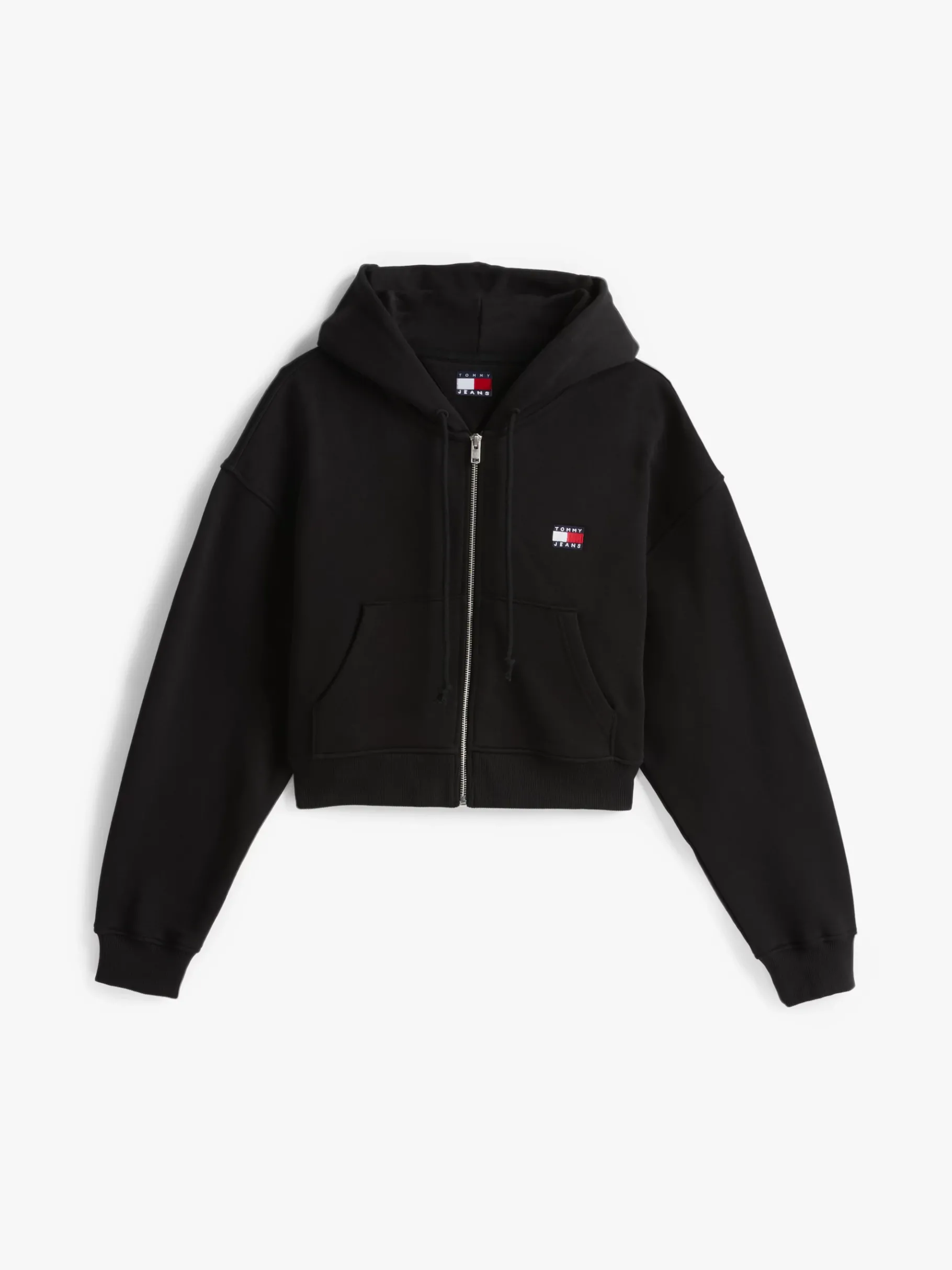 Tommy Hilfiger Boxy Fit Reißverschluss-Hoodie mit Tommy-Badge BLACK Fashion