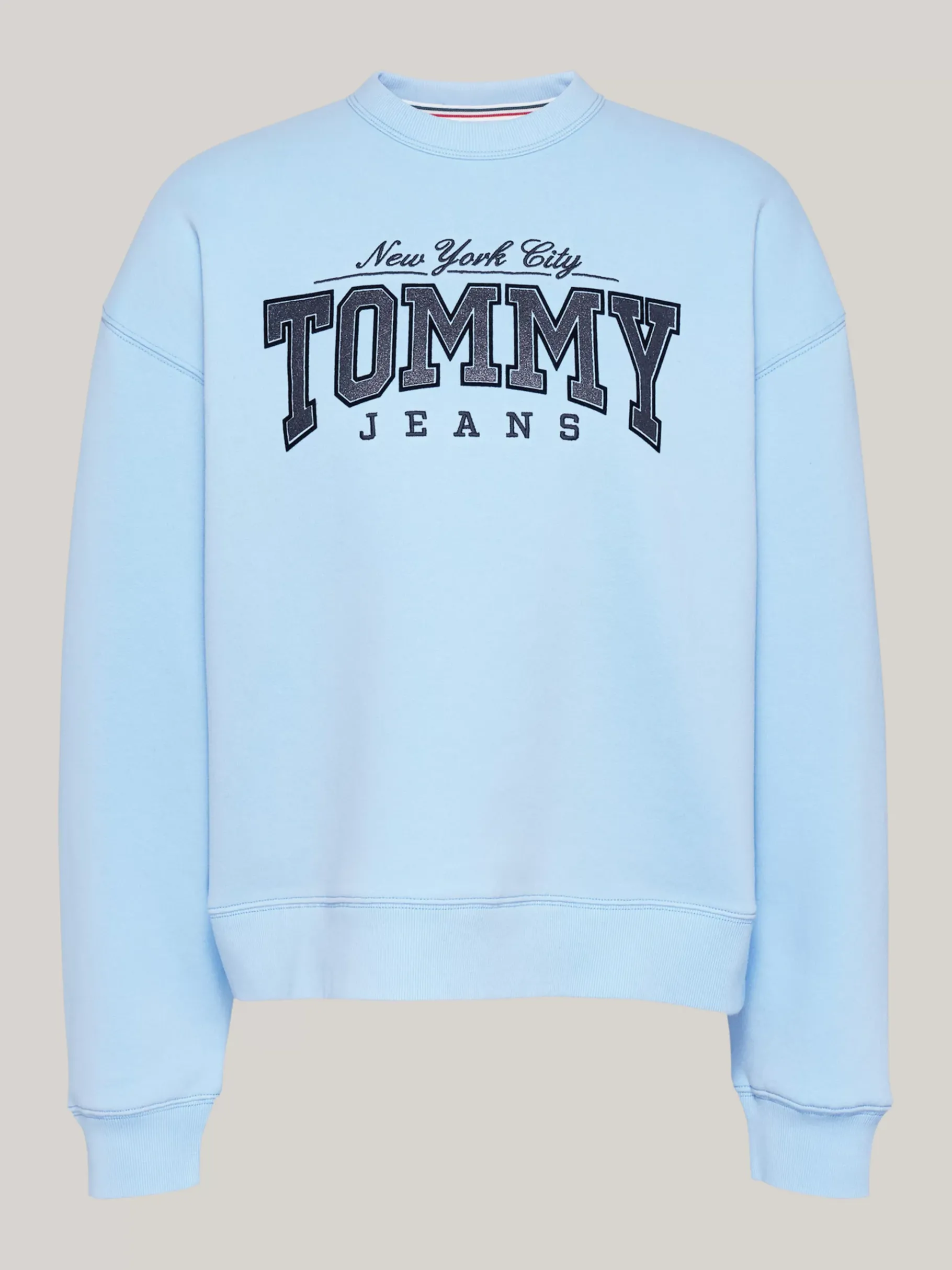 Tommy Hilfiger Boxy Fit Sweatshirt mit Glitzer-Logo VESSEL BLUE New