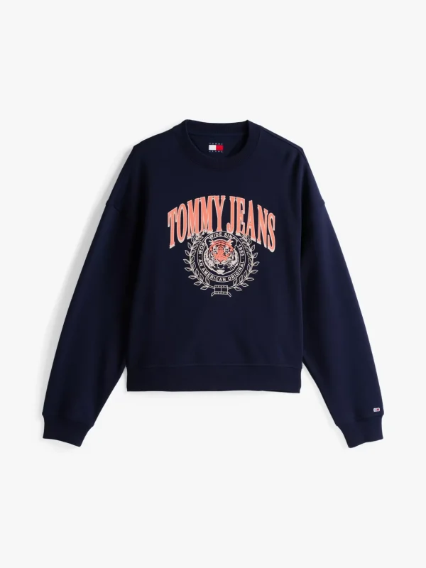 Tommy Hilfiger Boxy Fit Sweatshirt mit Logo DARK NIGHT NAVY Discount