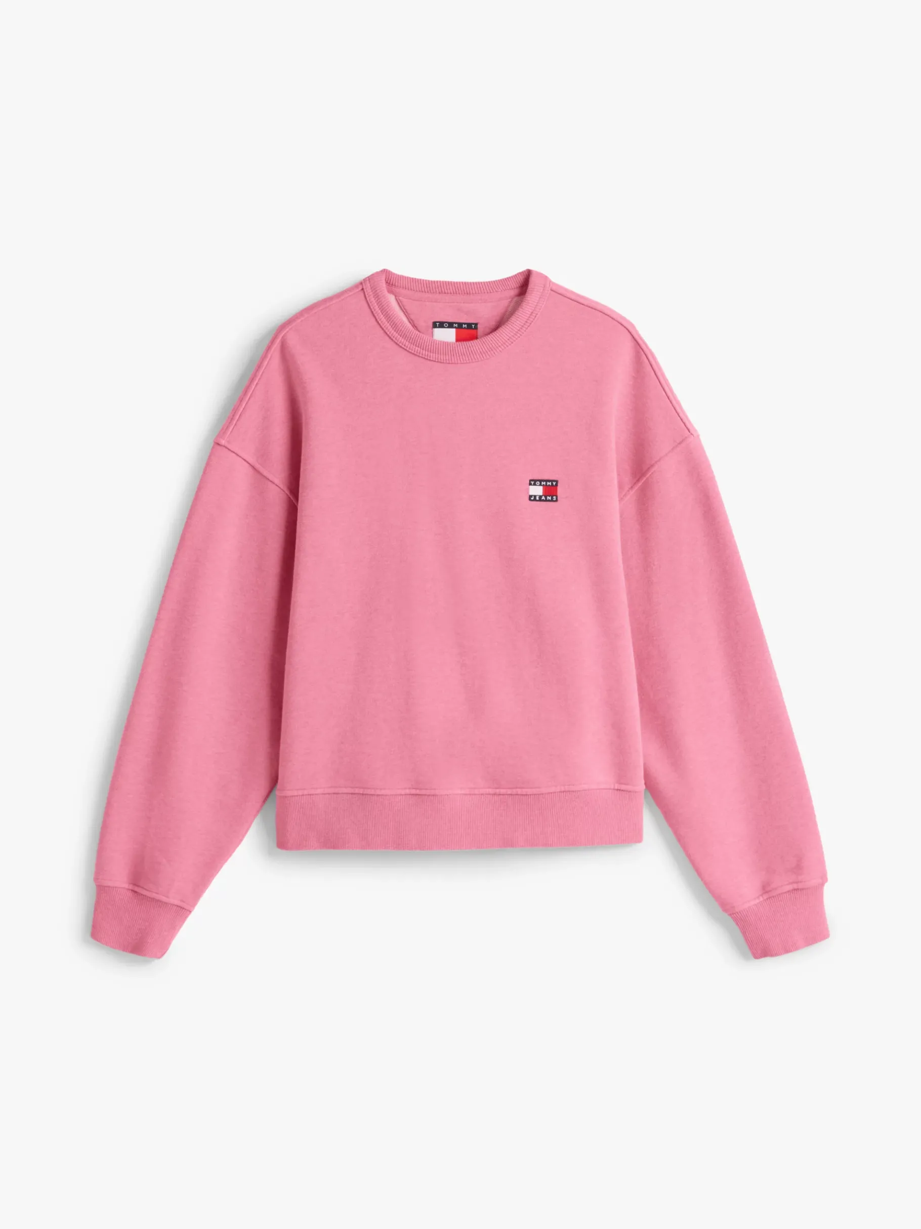 Tommy Hilfiger Boxy Fit Sweatshirt mit Tommy-Badge PINK CRUSH HTR Cheap