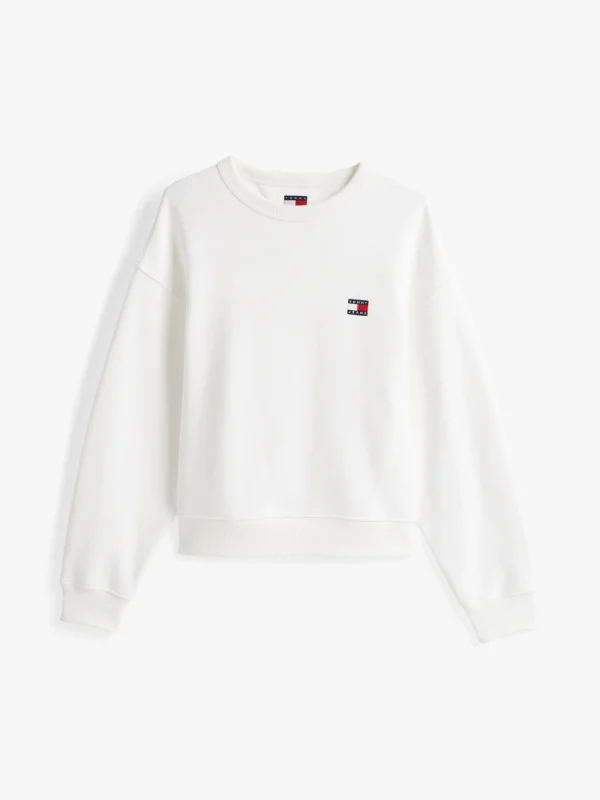 Tommy Hilfiger Boxy Fit Sweatshirt mit Tommy-Badge ECRU New