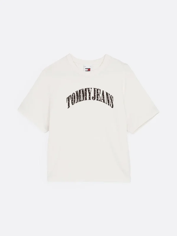 Tommy Hilfiger Boxy Fit T-Shirt mit Logo-Applikation IVORY Hot