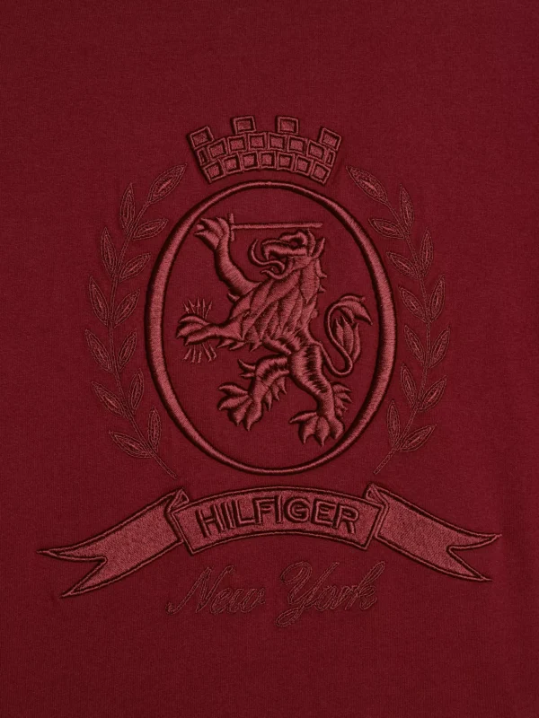 Tommy Hilfiger Boxy Fit T-Shirt mit Wappen und Kimono-Ärmeln ROUGE Flash Sale