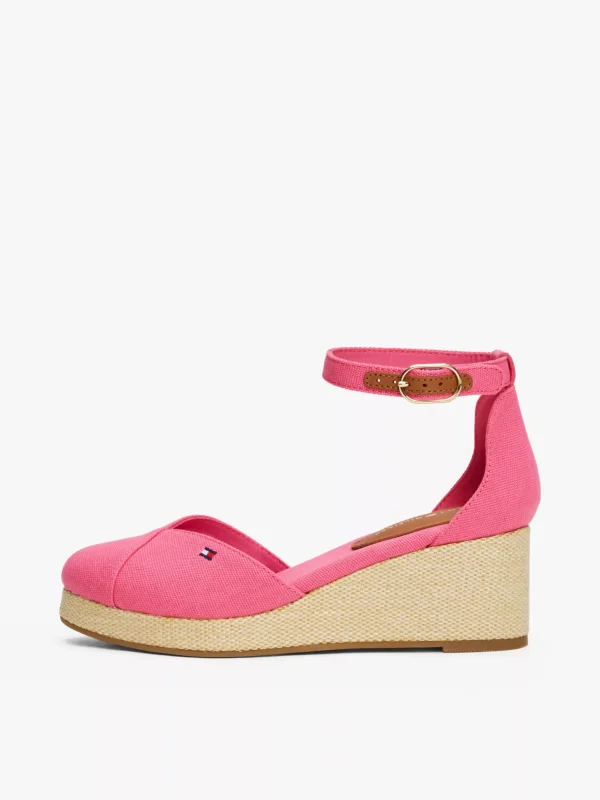 Tommy Hilfiger Canvas-Sandale mit Espadrille-Keilabsatz HIBISCUS PINK Sale