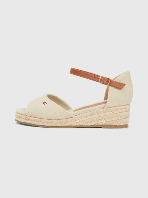 Tommy Hilfiger Canvas-Sandale mit Keilabsatz und Seil-Detail BEIGE Sale