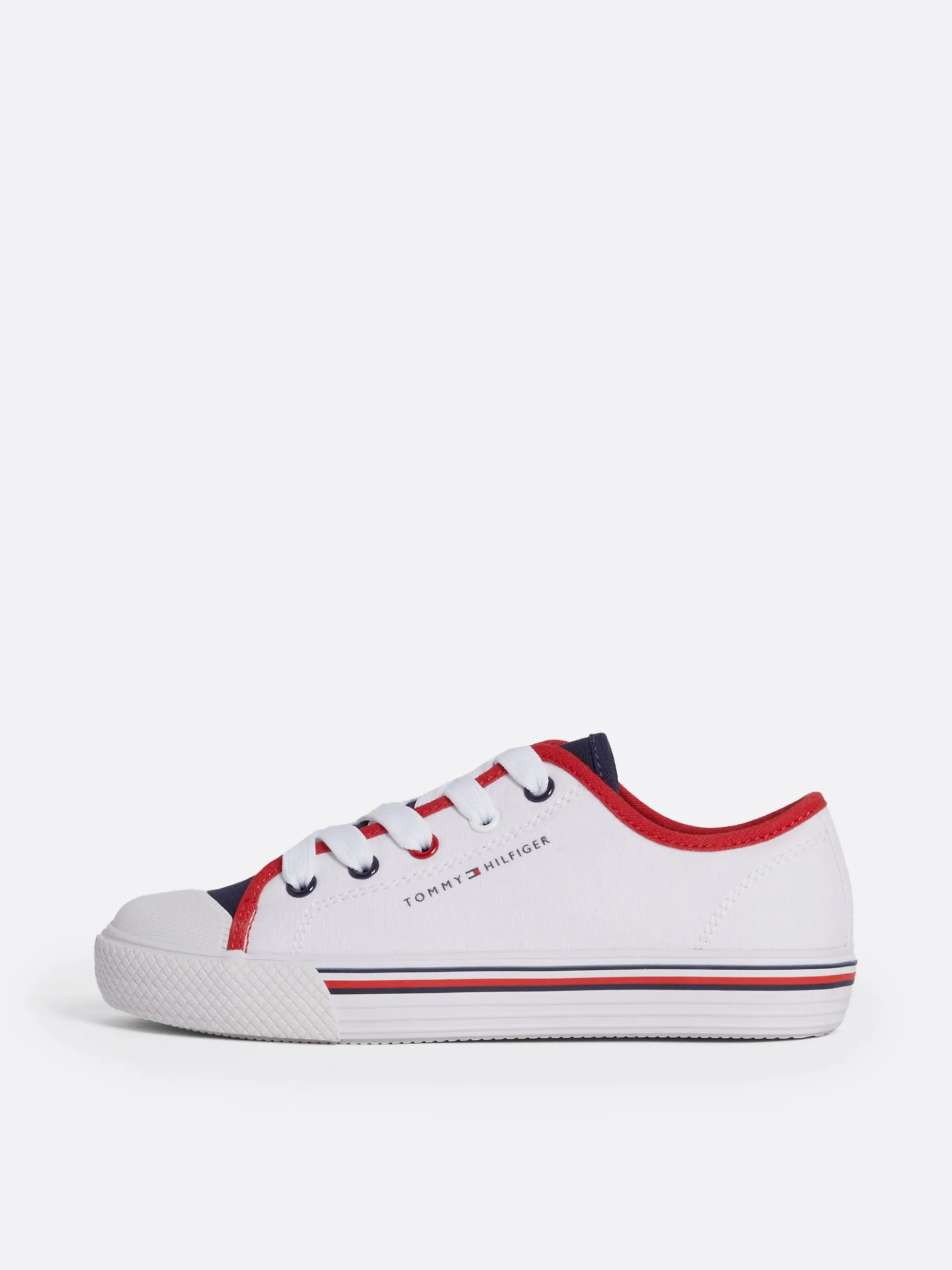 Tommy Hilfiger Canvas-Sneaker in Color Block WHITE/BLUE/RED Cheap