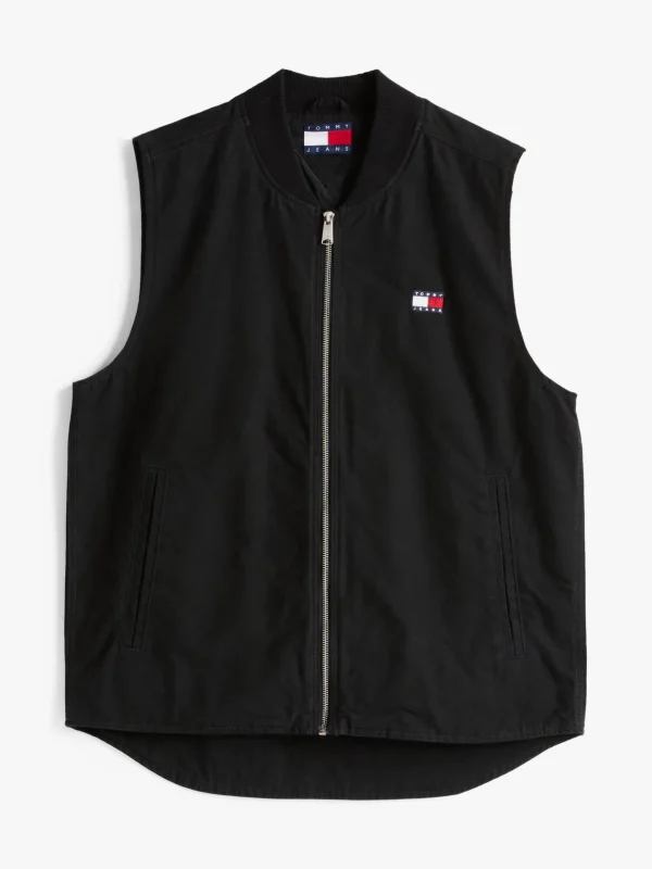 Tommy Hilfiger Canvas-Weste mit Reißverschluss BLACK Hot