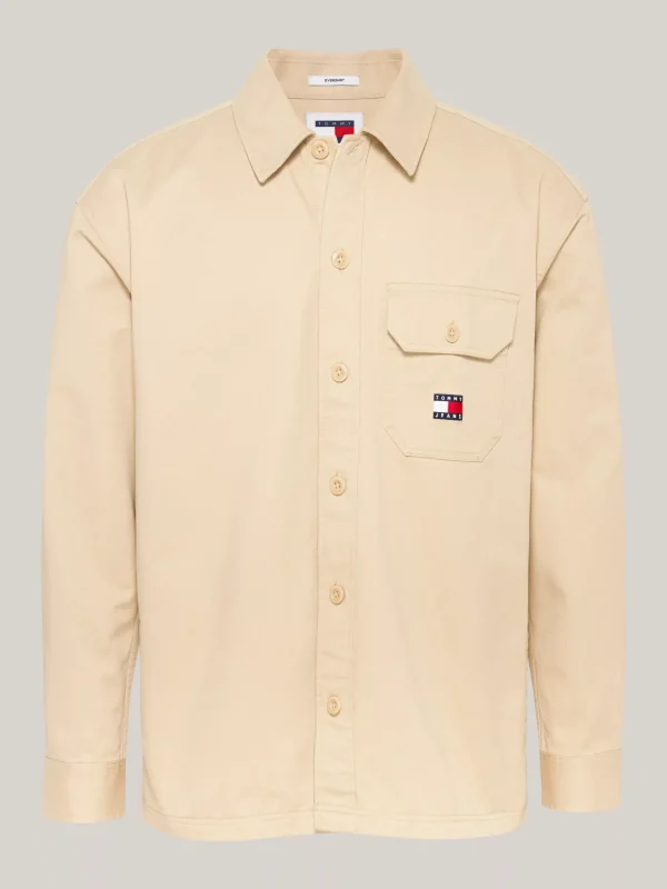 Tommy Hilfiger Casual Fit Overshirt mit geknöpfter Tasche GENTLE GOLD Online