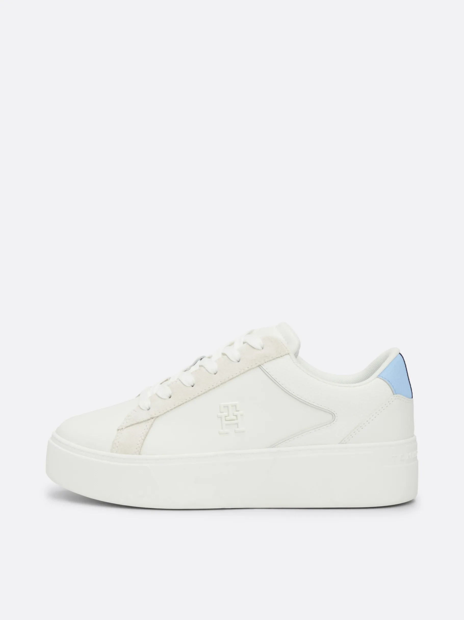 Tommy Hilfiger Casual Flatform-Court-Sneaker ECRU/VESSEL BLUE Hot