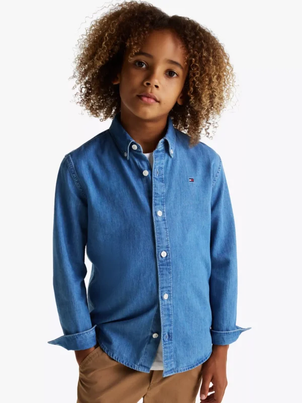 Tommy Hilfiger Chambray-Jeanshemd DENIM MEDIUM WASH Clearance