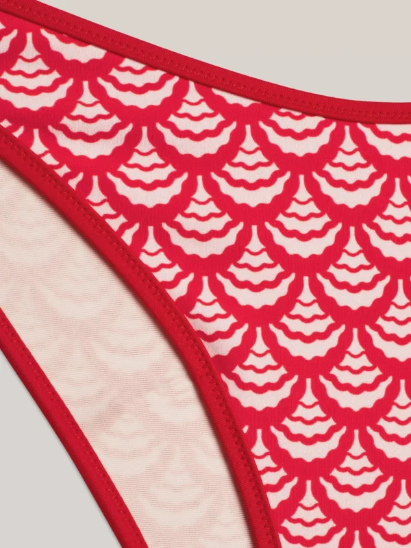 Tommy Hilfiger Cheeky Fit Bikinihose mit Print OVERSIZED GEO WAVE PRIMARY RED Cheap