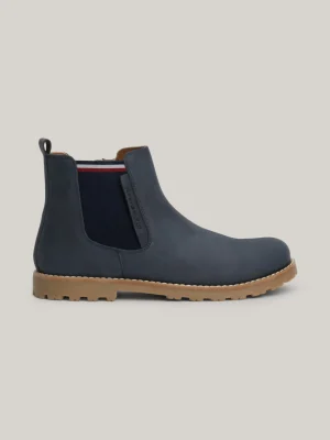Tommy Hilfiger Chelsea-Boot aus Leder BLUE Cheap