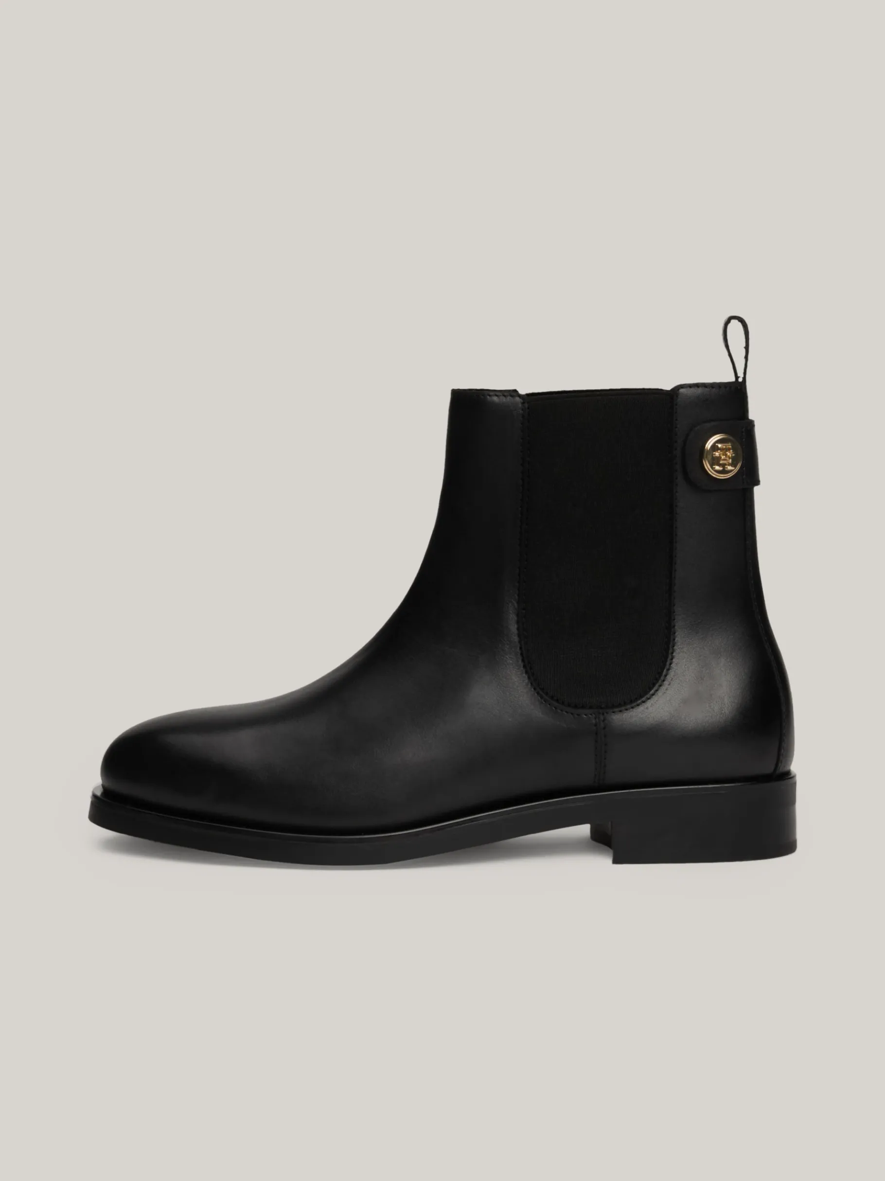Tommy Hilfiger Chelsea-Boot aus Leder mit Monogramm-Emblem BLACK Best