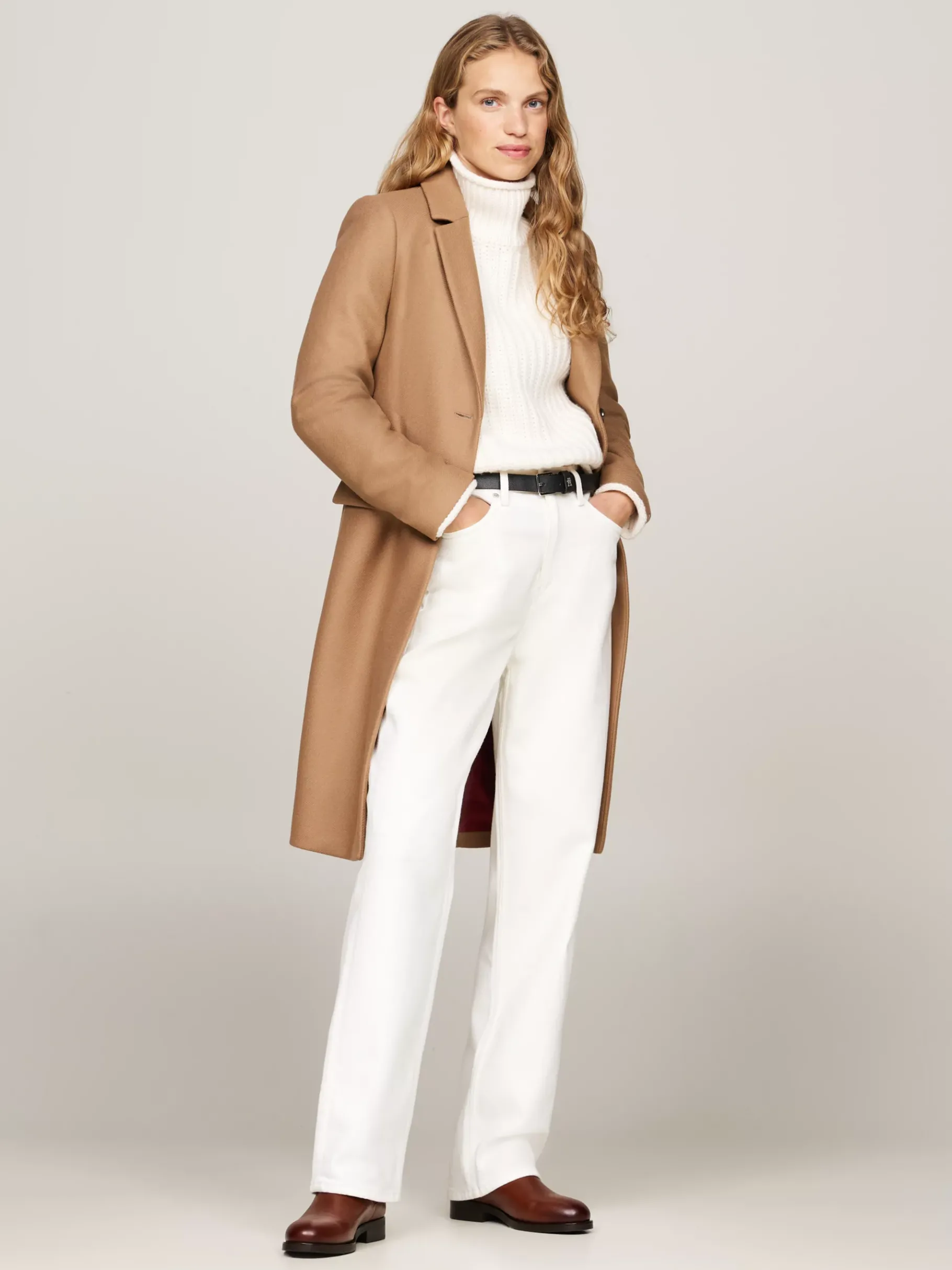 Tommy Hilfiger Chelsea-Boot aus Leder mit Monogramm-Emblem COGNAC BROWN Flash Sale