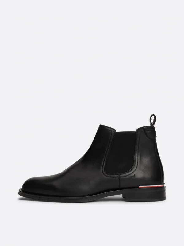 Tommy Hilfiger Chelsea-Boot aus Leder mit Tommy-Tape BLACK Cheap