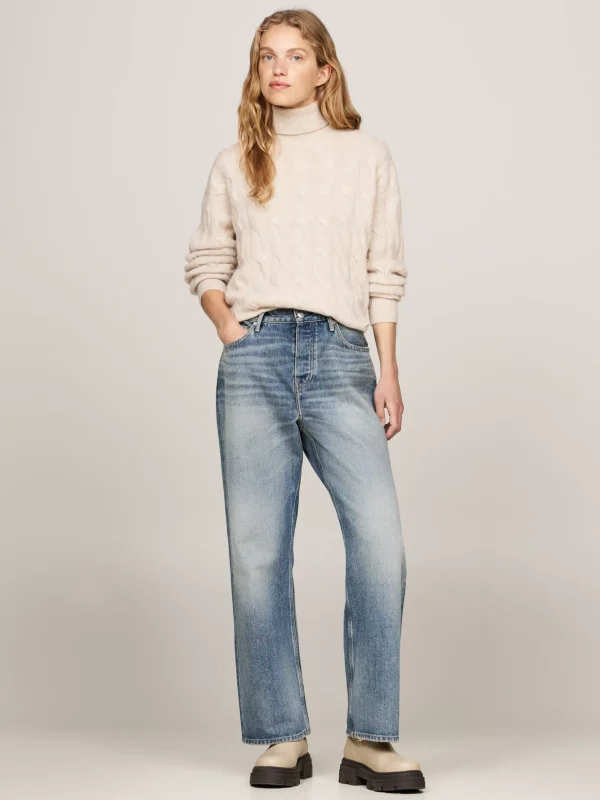 Tommy Hilfiger Chelsea-Boot aus Leder mit klobiger Sohle BEIGE New